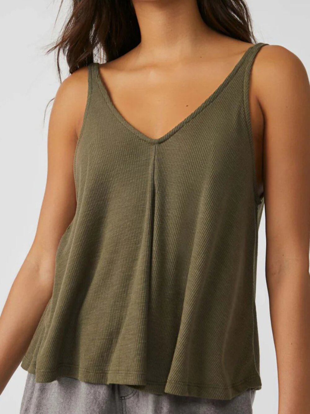 Free People Olive Green Dani Swing Tank Top